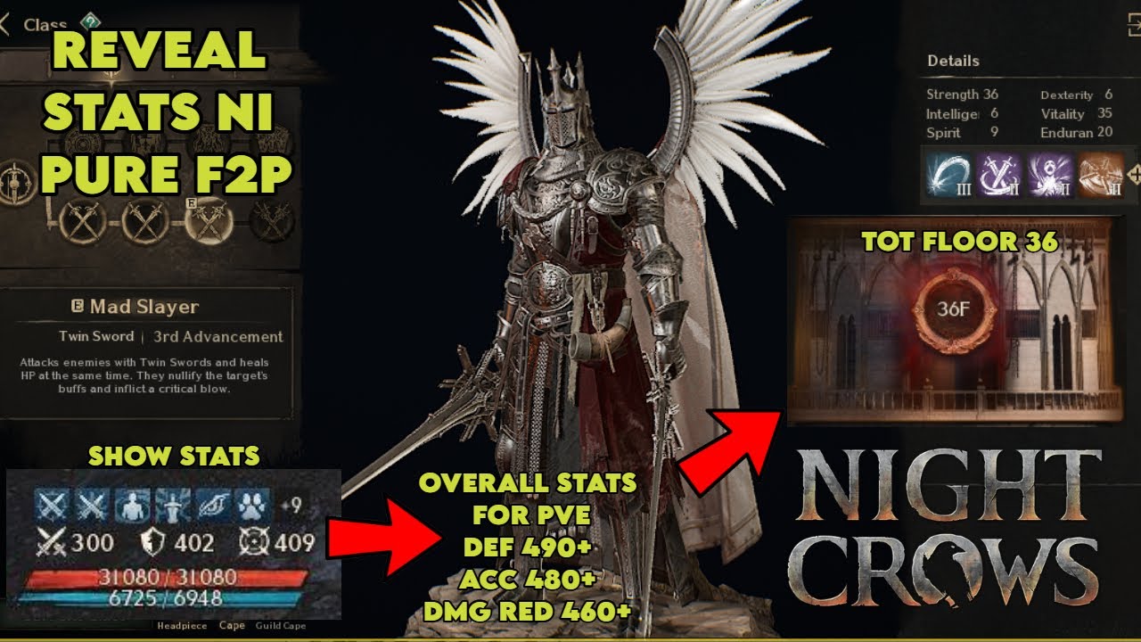 NIGHT CROWS - BUILD STATS NI F2P AGAINTS PVE LANG