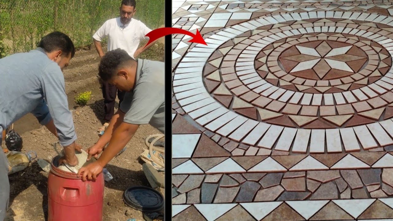 شاهد عمال يحولون بقايا السيراميك الى شيء مذهلWatch workers transform ceramic into something amazing/