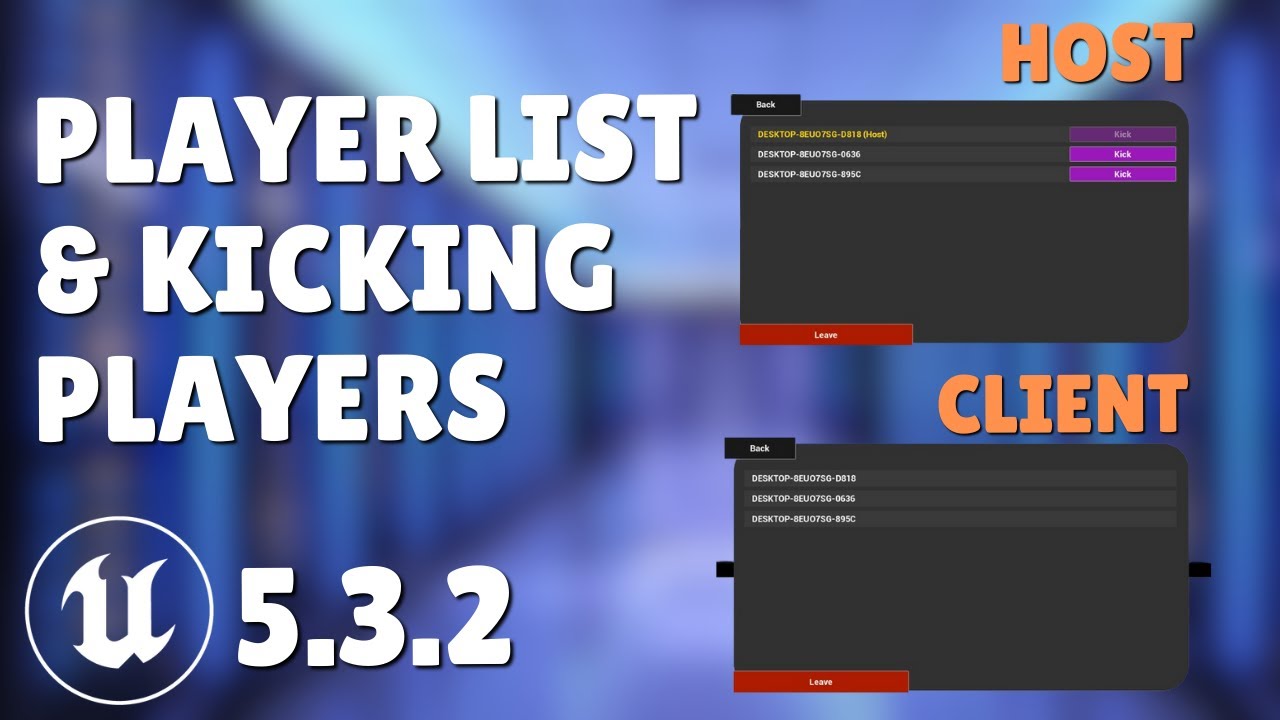 HOW TO MAKE PLAYER LIST AND KICK PLAYERS UE5 MULTIPLAYER TUTORIAL