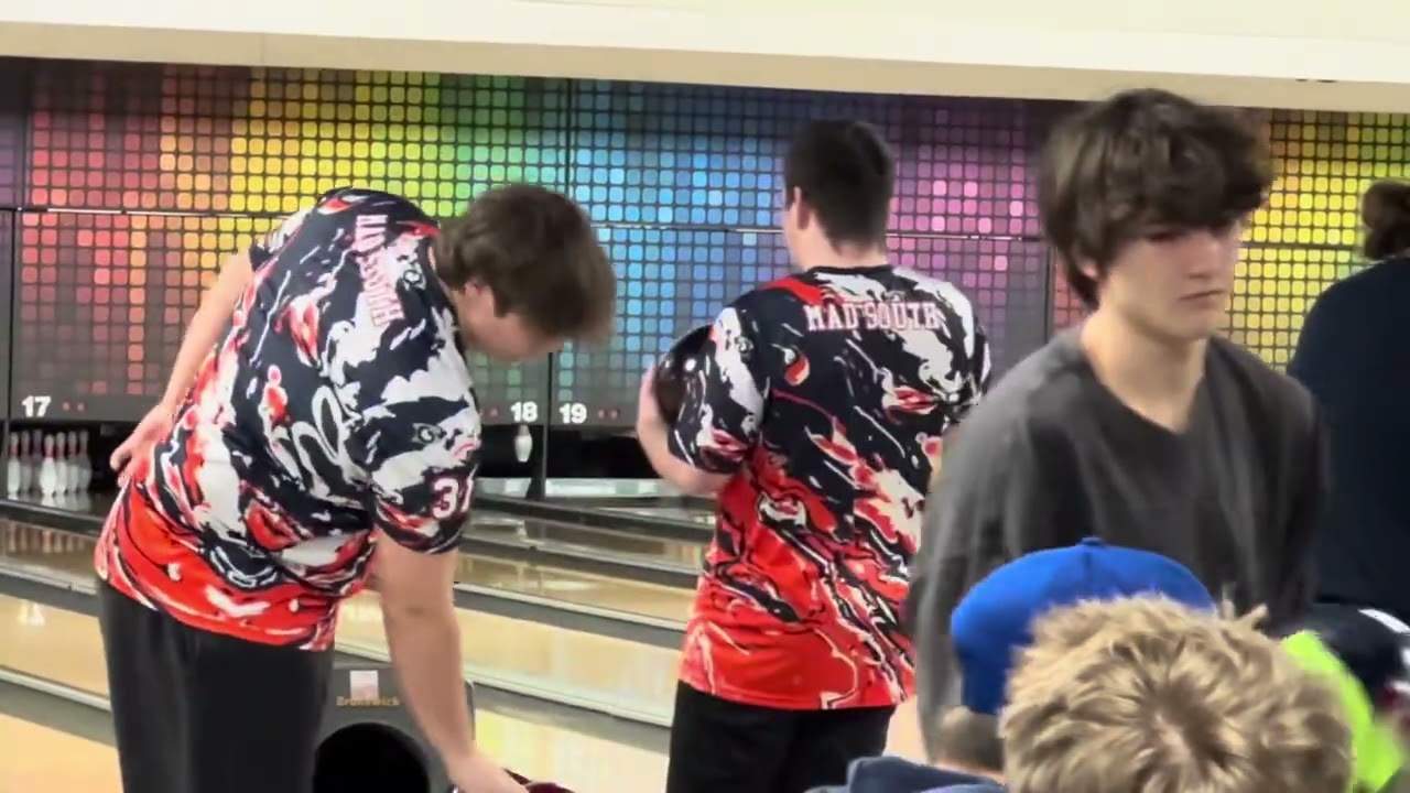 me and my team vs another school for a tournament (bowling)