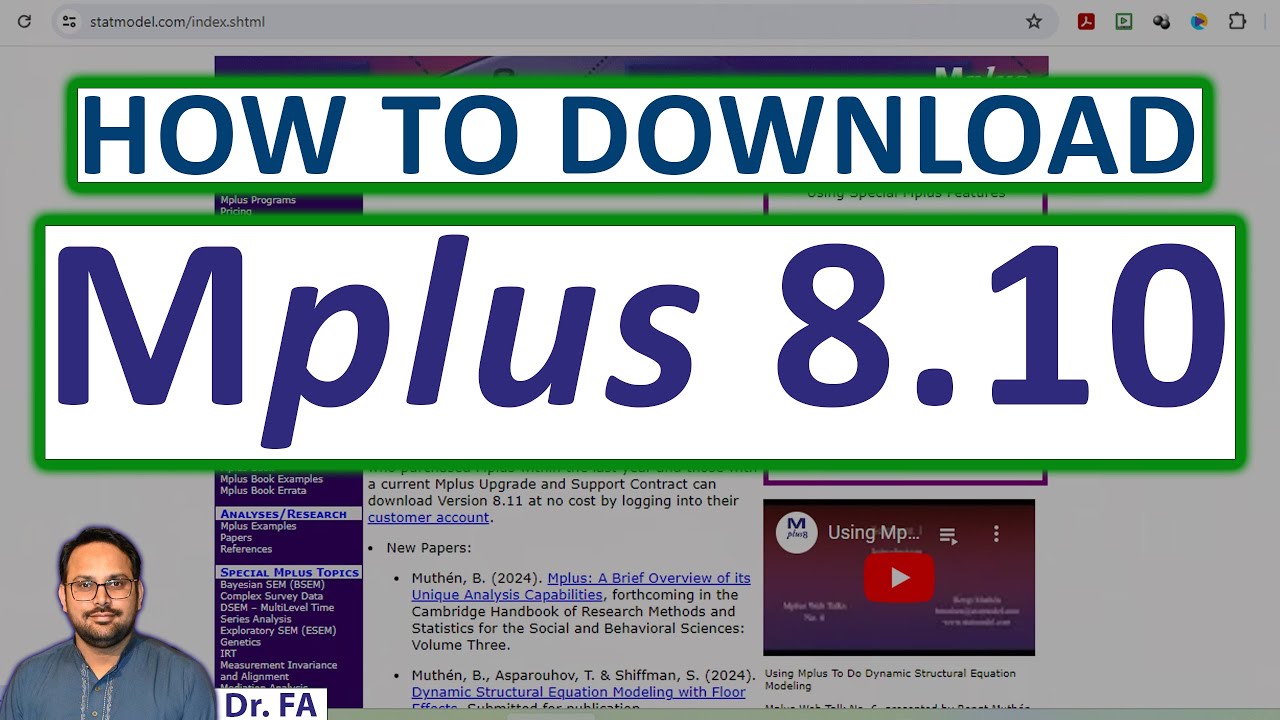 Free MPlus 8.10 (2024) - How to Free  Download MPlus Software and Get a Free Copy of Latest Version