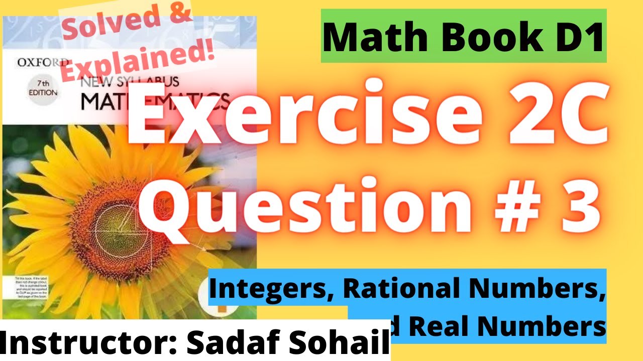 Exercise 2C | Question  # 3 | Chapter # 2 | Book D1 - New Syllabus Mathematics