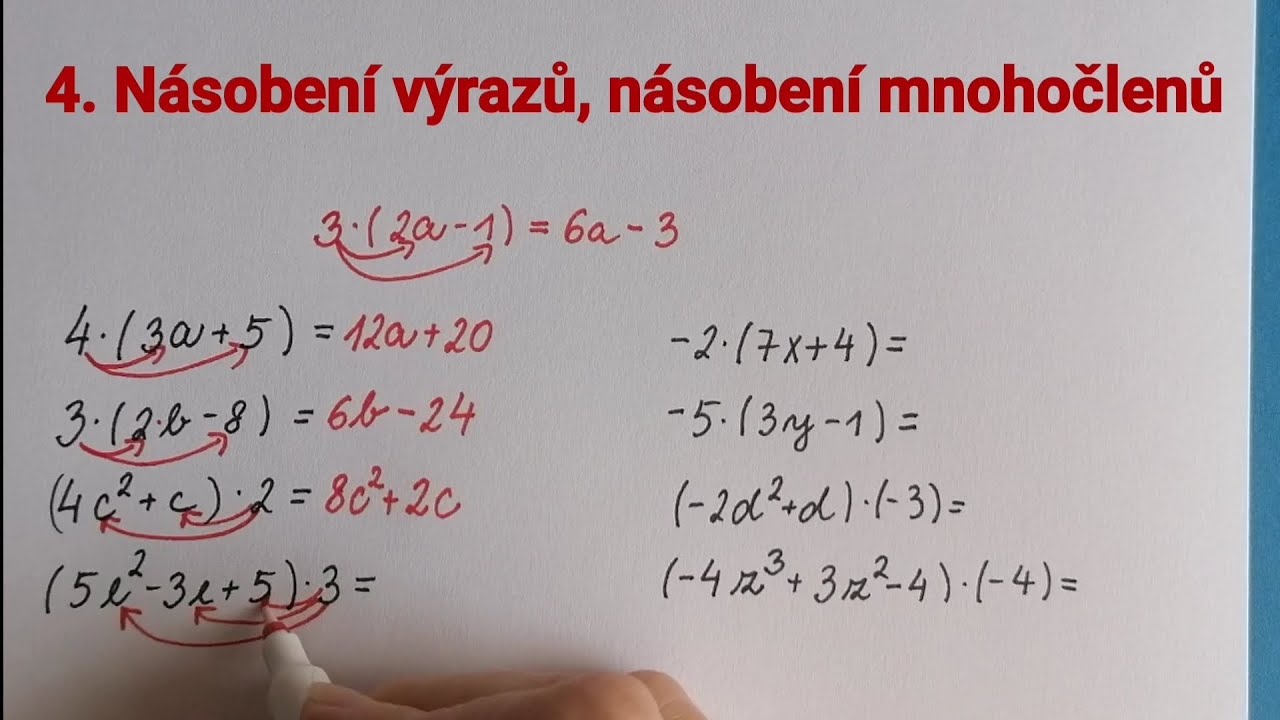 4. Násobení výrazů, násobení mnohočlenů