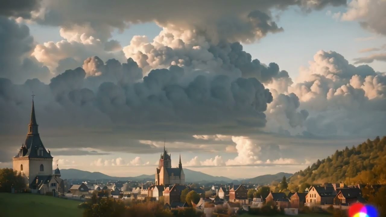 Medieval Town at Dusk