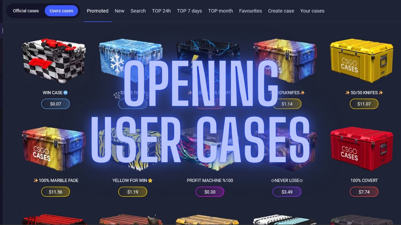 Opening user cases on CSGOCASES + GIVEAWAY