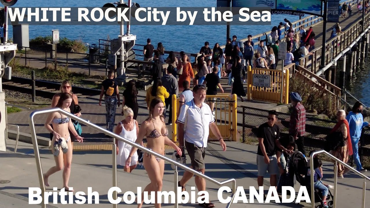 WHITE ROCK BC CANADA - 4K Walk Tour : Marine Dr in late Summer 2023 - Life in Canada