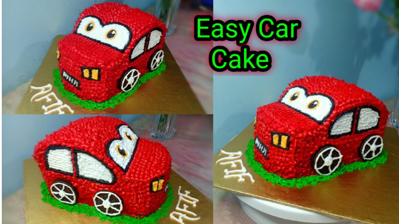 গাড়ি কেক | How to make car cake at home | Easy Birthday Car cake decoration | Tamanna's kitchen |