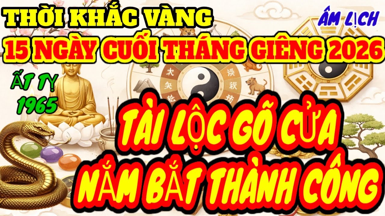 Thời Khắc Vàng : Tuổi Ất Tỵ 1965 Nửa Cuối Tháng Giêng 2026 Âm Lịch Tài Lộc Gõ Cửa Nắm Bắt Thành Công