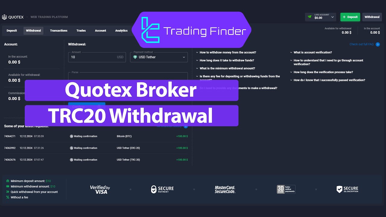 💰🧮 Quotex Tether TRC-20 Withdrawal [tradingfinder]. 🎯