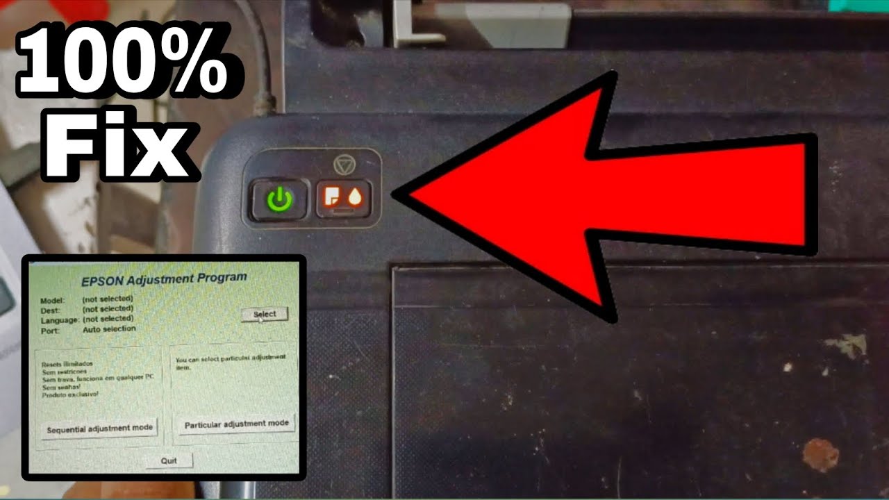Epson L110,L120,L130 Printer Red Light Blinking Solution | Resetter software free download link
