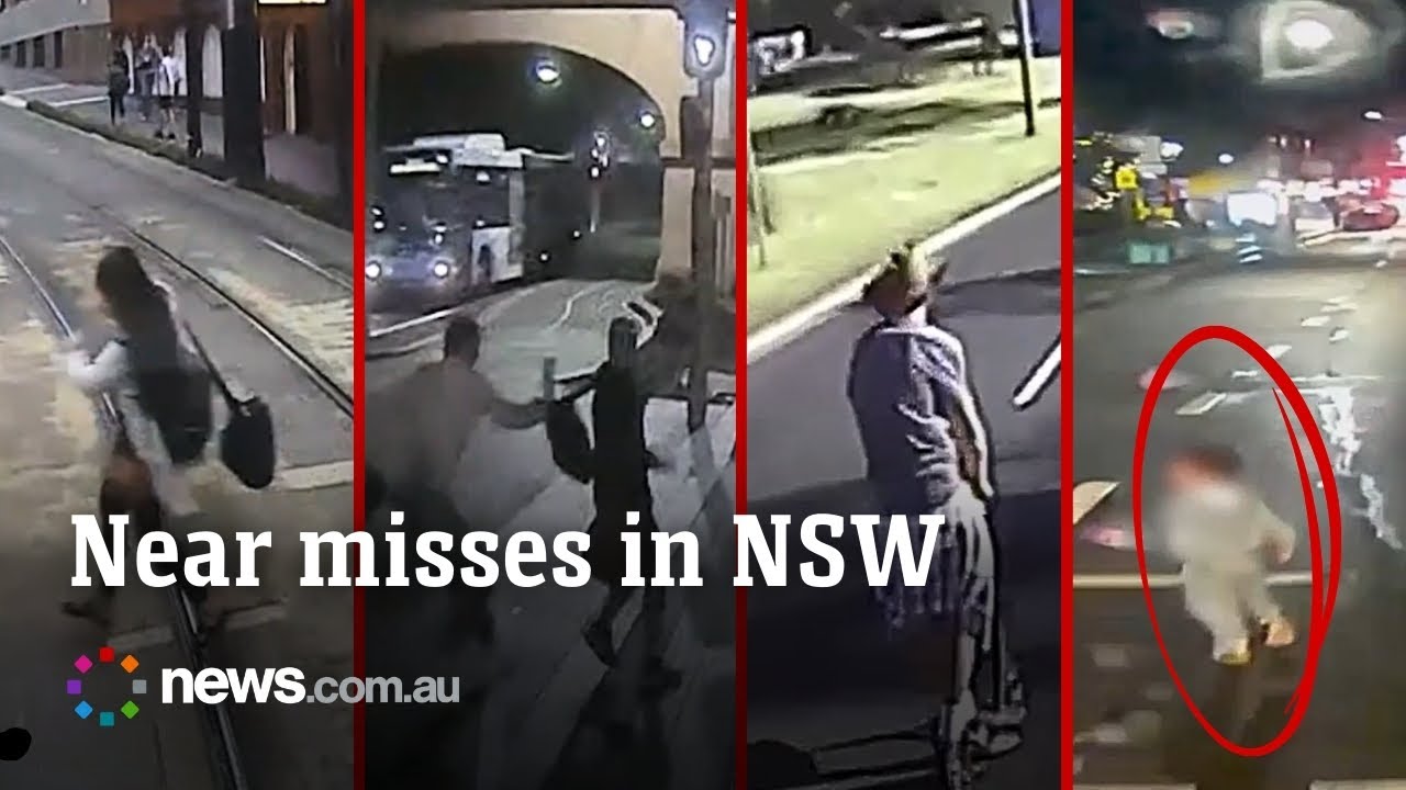 Shocking footage shows multiple near-misses across NSW transport system