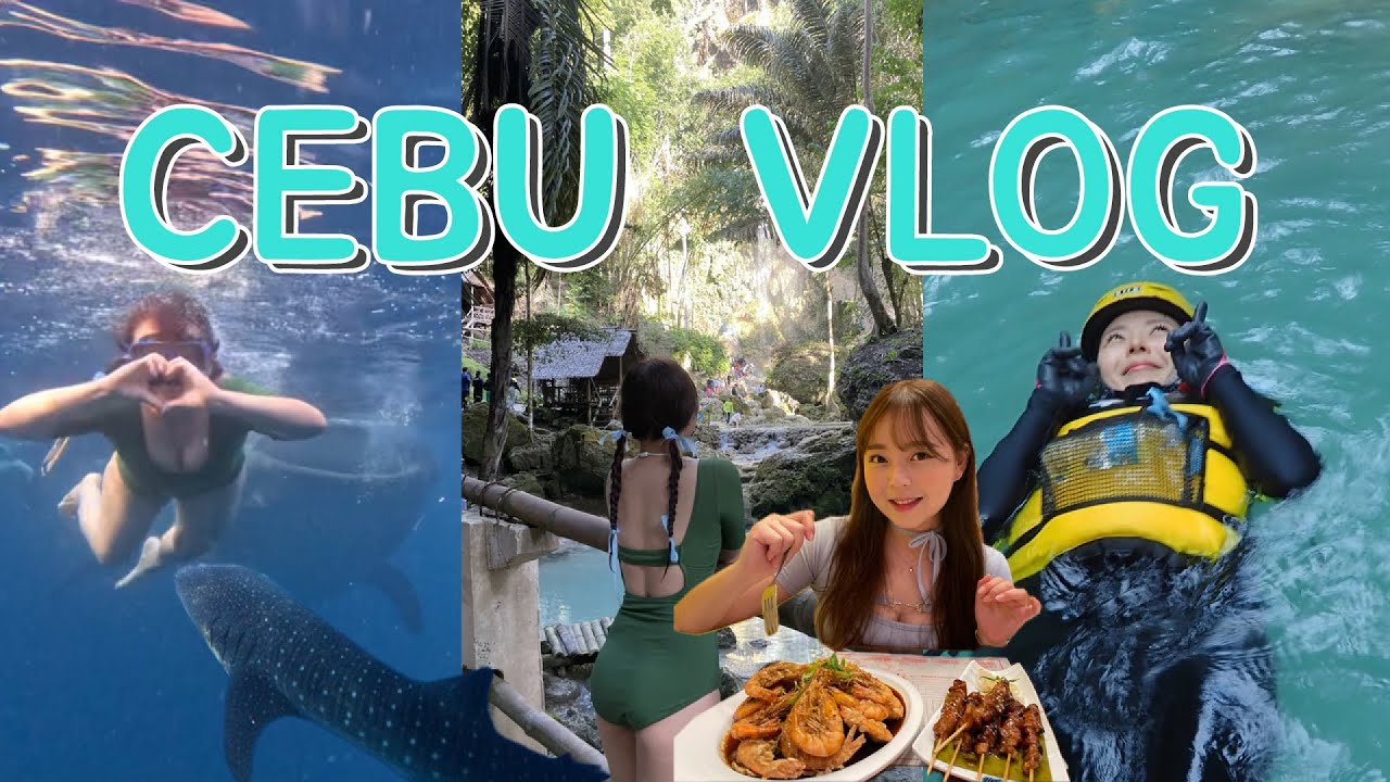 [VLOG] 물에 미친자들의 세부 여행 🌊| 세친구투어 오슬롭 고래상어🐋🦈 +투말록폭포+캐녀닝 |세부 여행 1일차 | 추비추비choobichoobi | 벨몬트호텔