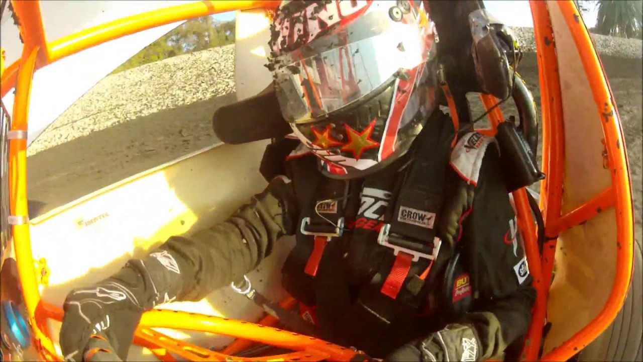 Alissa Geving In Car Camera Petaluma Speedway 360 Sprint Series Heat 3 July 20th 2013.