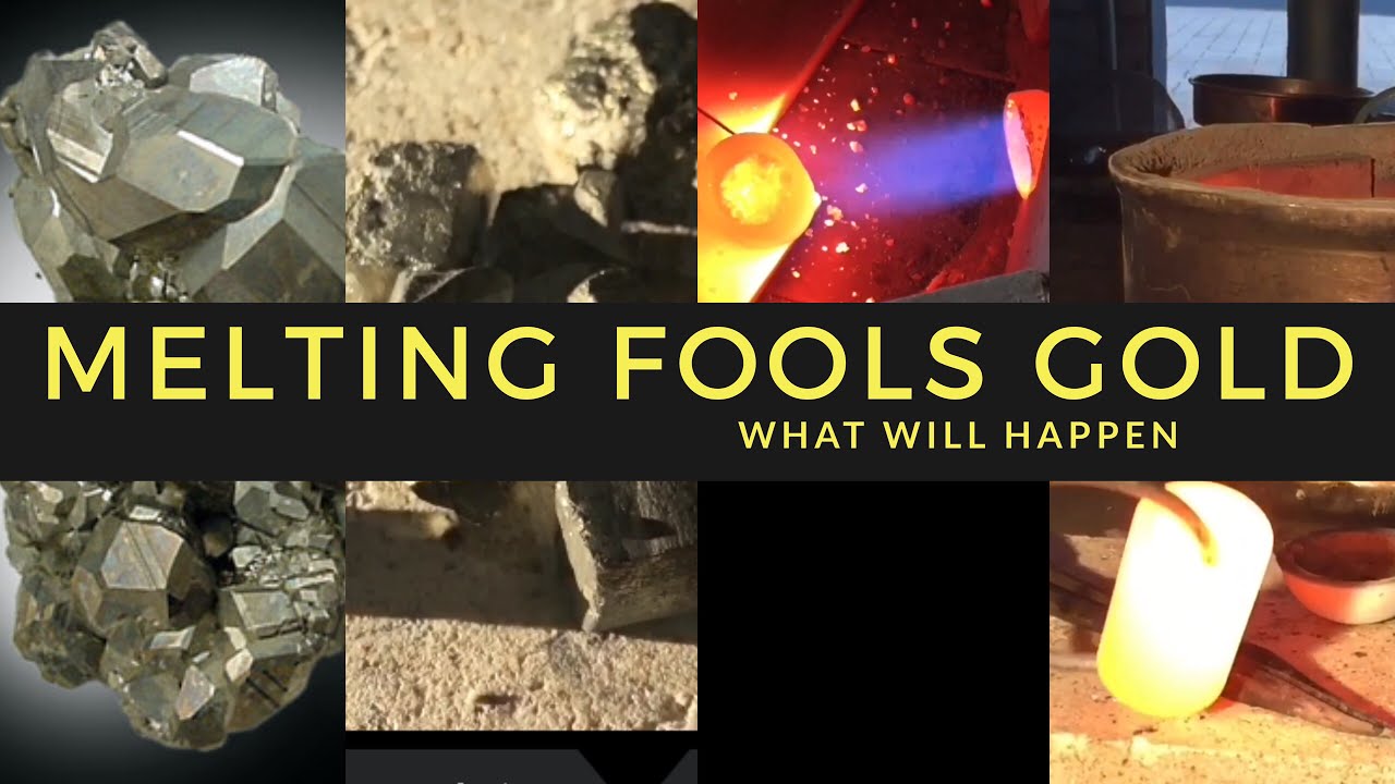 MELTING GOLD (fools gold) START TO FINISH WHAT WILL HAPPEN -PYRITE SMELTING IRON ORE