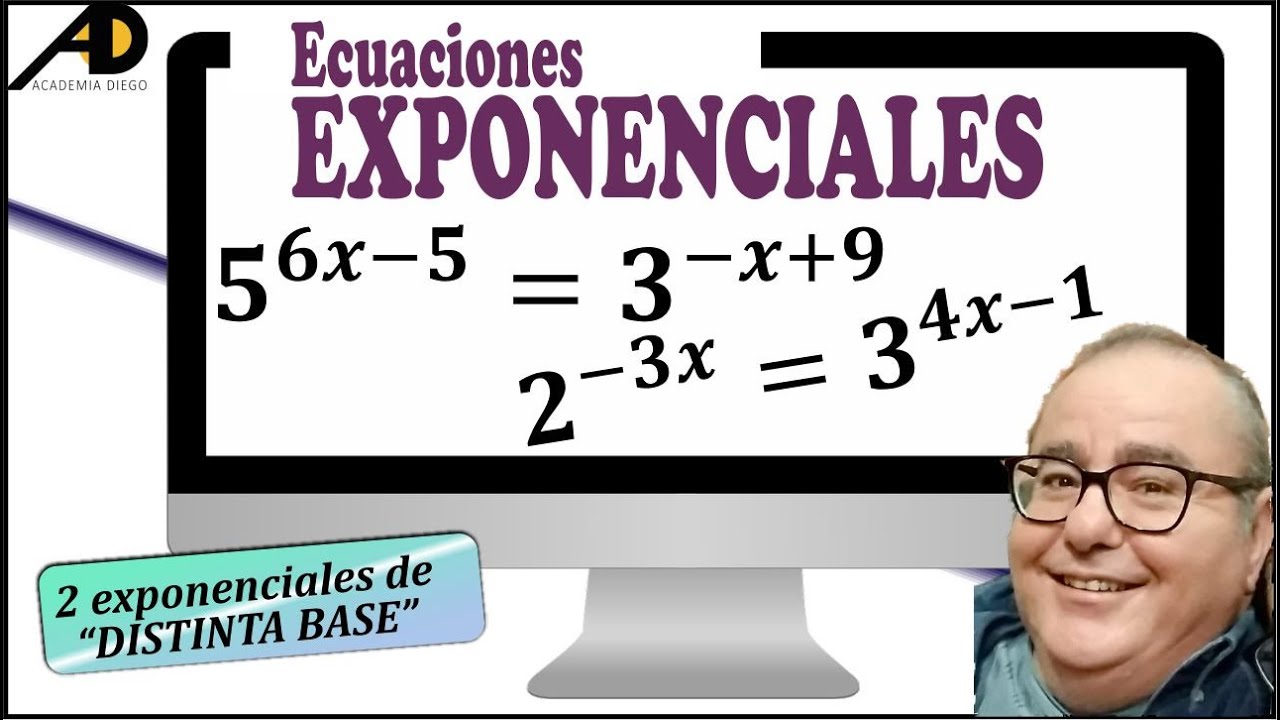 Ecuaciones EXPONENCIALES con DISTINTAS BASES Academia DIEGO