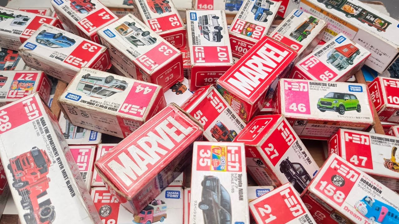 【トミカ】ミニカー大集合! Vo9 遊んだトミカを箱に入れて並べてみました。