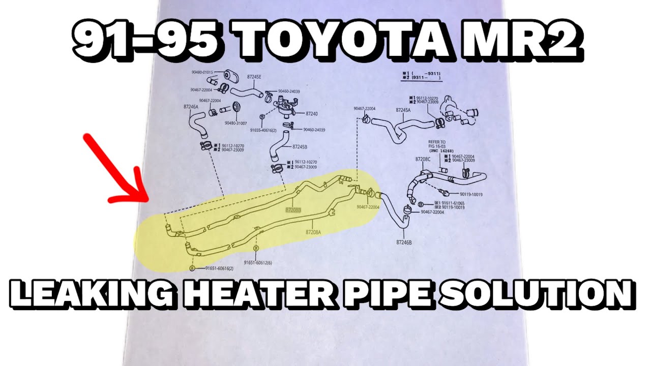 Решение проблемы протечки трубки отопителя на Toyota MR2 1991-1995 годов выпуска.