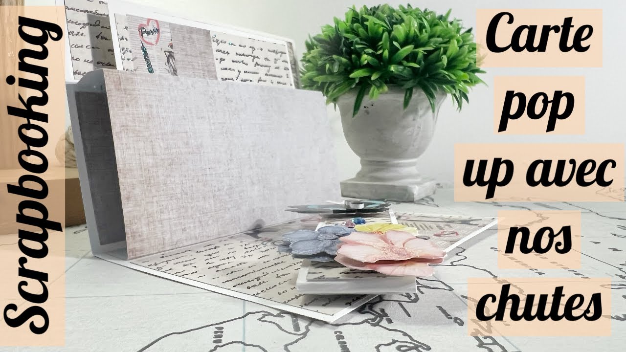 Scrapbooking, carte pop up avec nos restes de papier Action