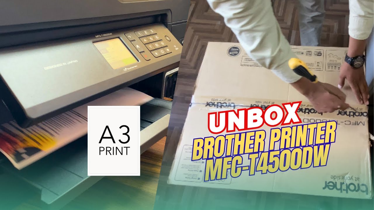 Brother MFC-T4500DW Unboxing & Print Quality Test | A3 Ink Tank All-in-One Printer Review 🔥