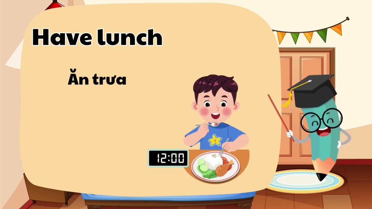 Học từ vựng tiếng Anh về các hoạt động hàng ngày của trẻ em.