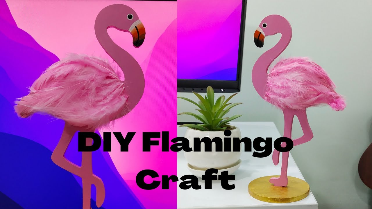 DIY Flamingo Craft 🦩#cookyandcrafty
