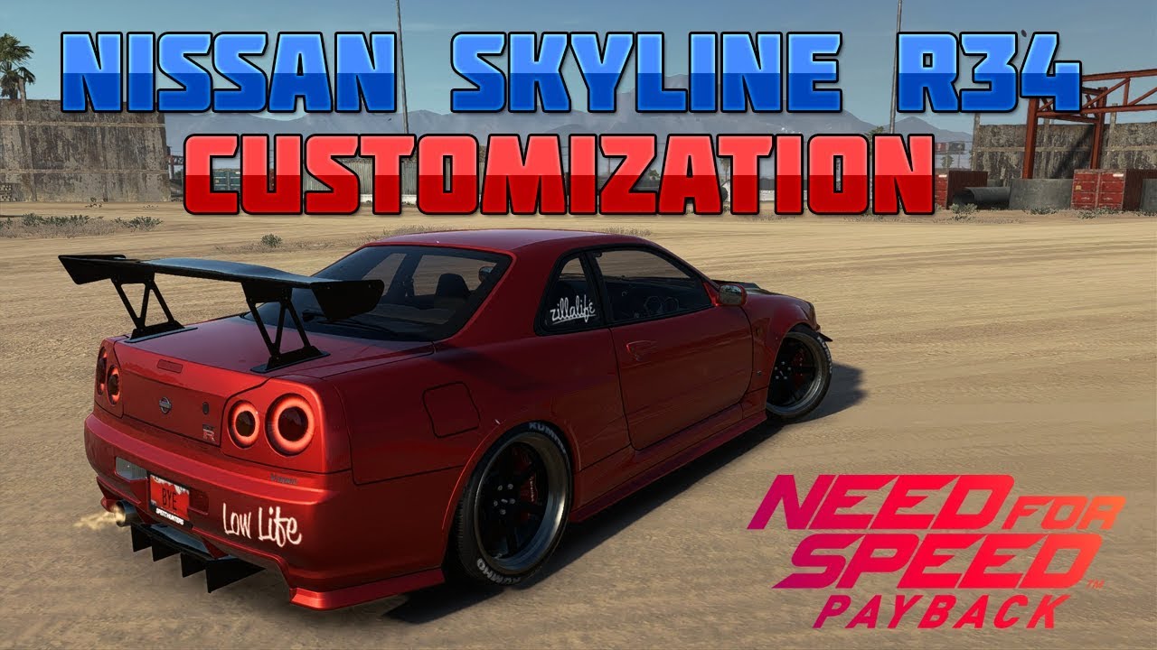 Need For Speed Payback Nissan Skyline R34 Customization/Air Suspension (timelaps)