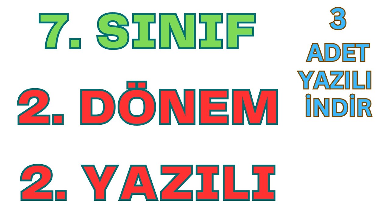 7. Sınıf Fen Bilimleri 2. Dönem 1. Yazılı | PDF İNDİR - 3 Adet Yazılı