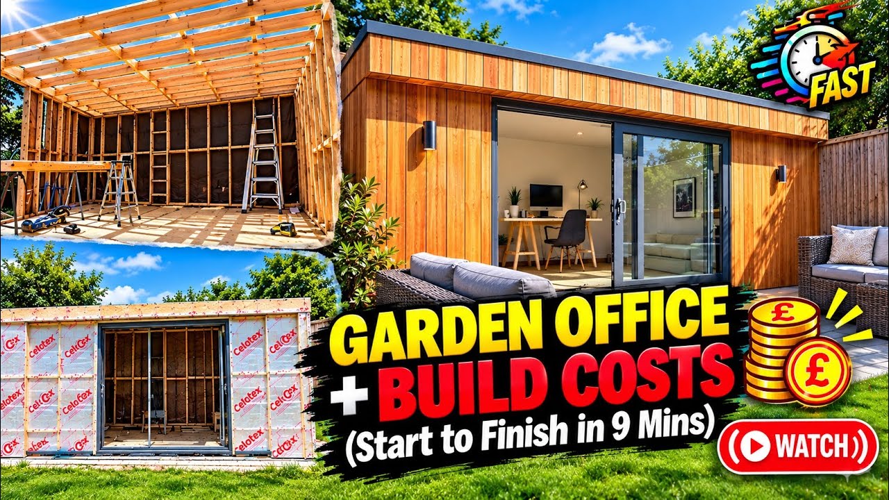 Building my garden room / office in 9 minutes (with prices - labour plus materials)