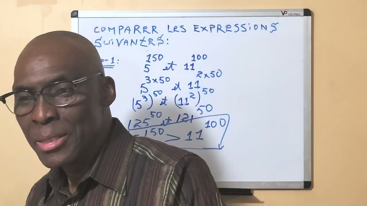 Comparaison les expressions algébriques avec les bases et exponentielles différentes 