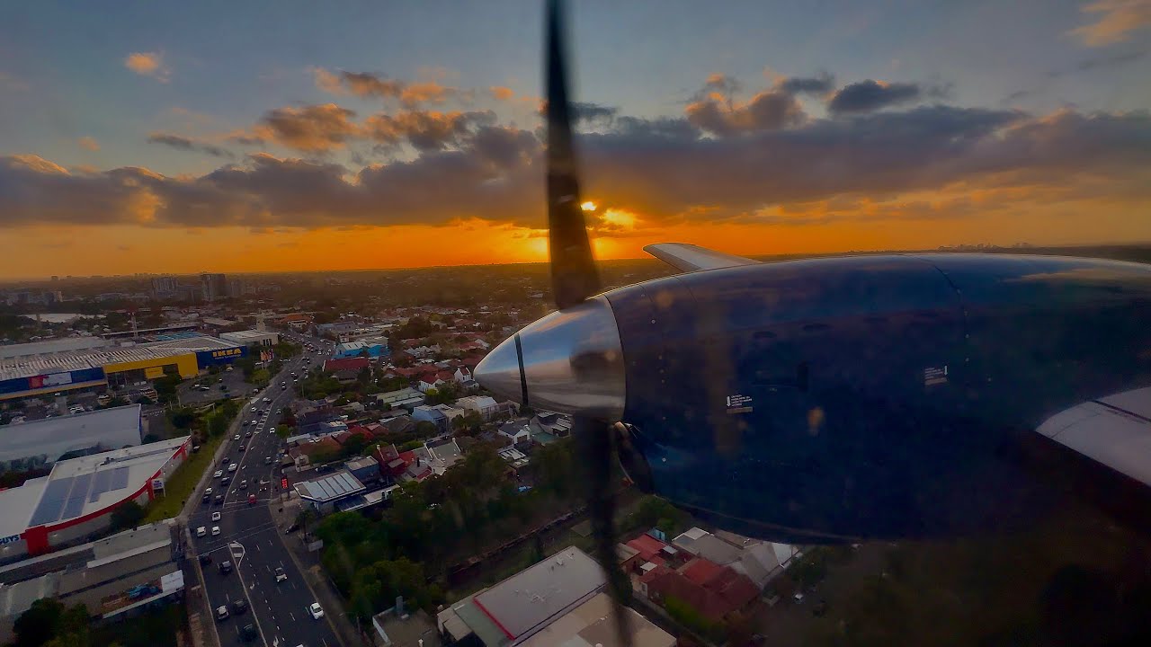 [4K] – Stunning Sydney Sunset Landing – Regional Express – Saab 340 – SYD – VH-OLL – SCS 1371