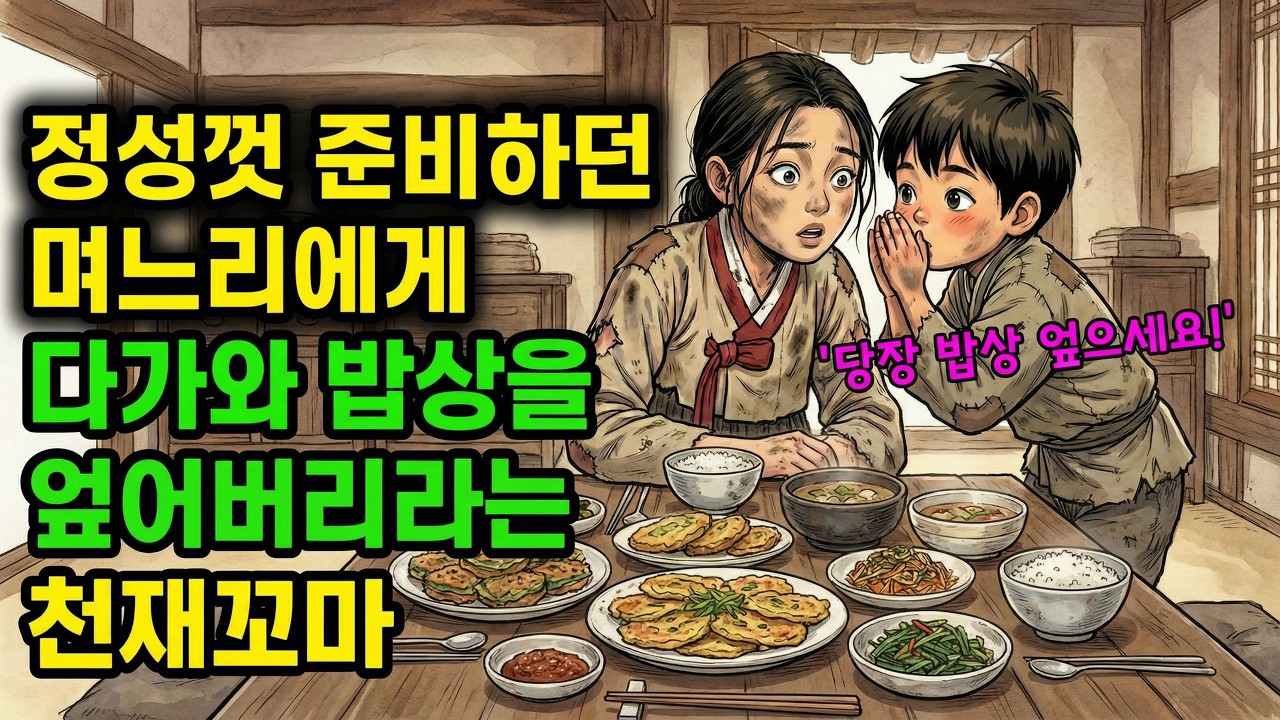 당장 밥상 엎으세요 모진 시댁식구들때문에 설날 온동네 밥상 차리던 막내 며느리에게 다가온 지혜로운 천재 꼬마아이의 한마디ㅣ옛날이야기ㅣ야담ㅣ전설ㅣ민담ㅣ설화ㅣ오디오북