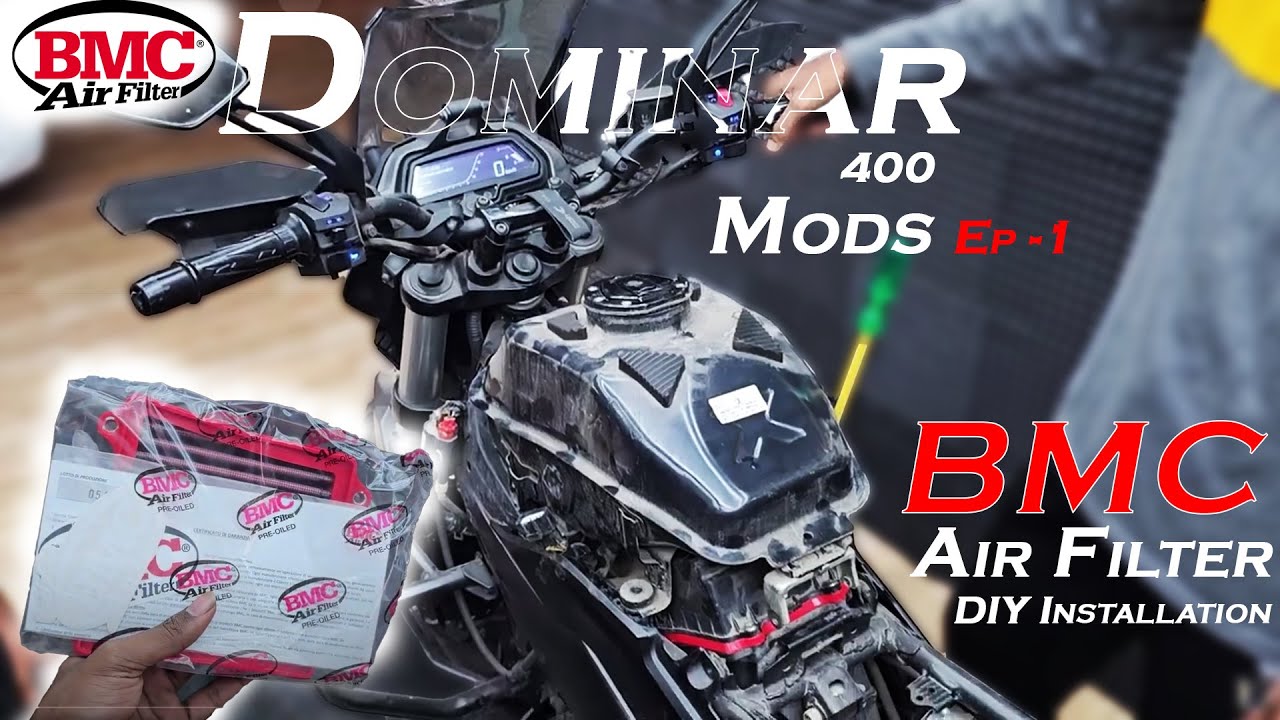 Dominar 400 Performance Modifications || BMC Air Filter DIY Installation || Telugu