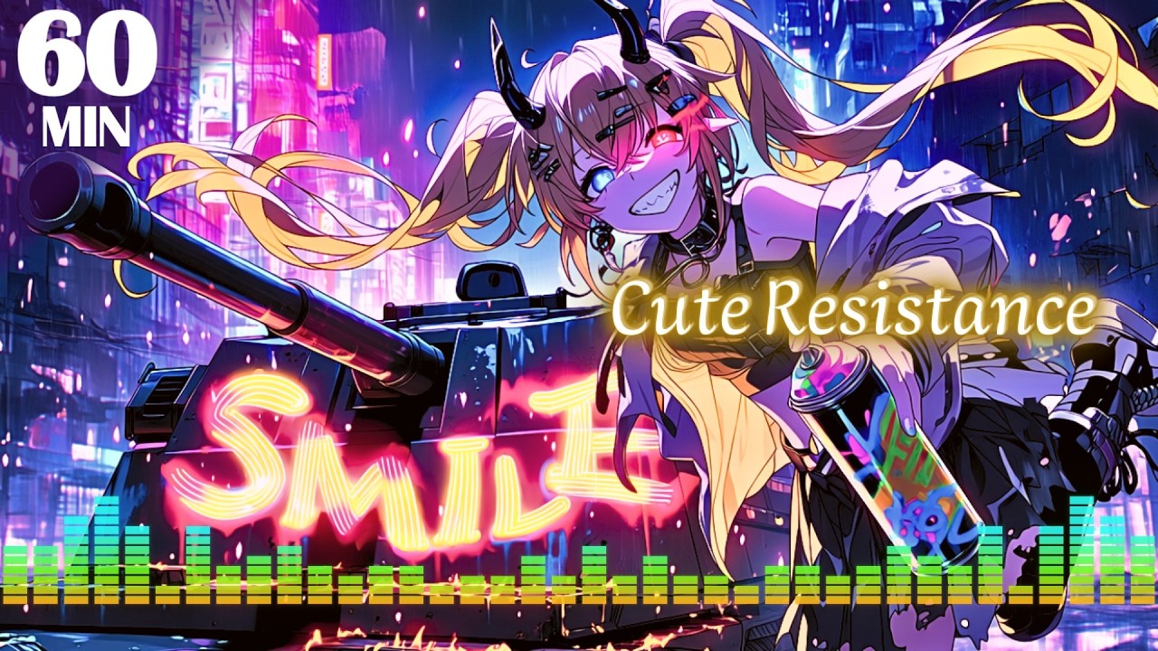 1 HOUR music | Cute. I’ll Paint Your End with a Smile. – Epic Cyberpunk / Anime Rock