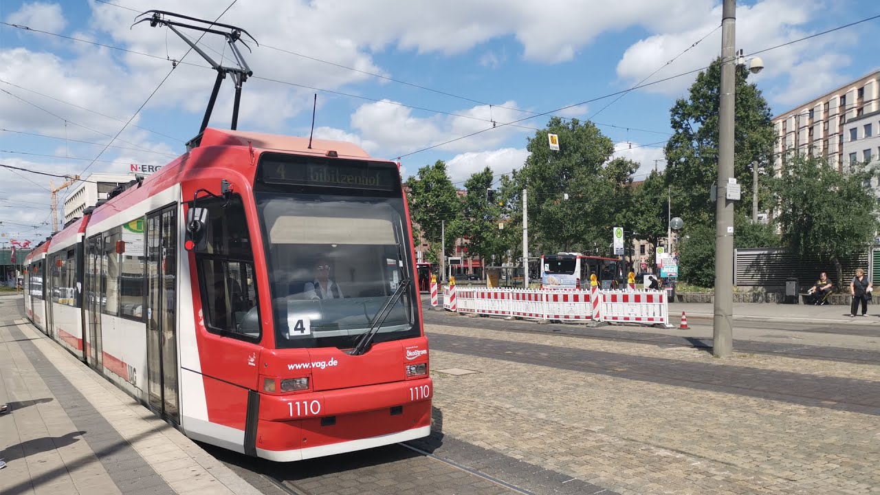 [Tram Cab Ride] Straßenbahn Nürnberg Linie 4 / Am Wegfeld ➡ Gibitzenhof