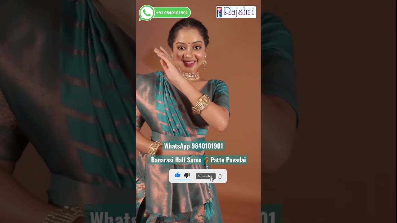 Banarasi Half Saree 🥻Pattu Pavadai #pattupavadai #banarasilehenga #silklehenga #halfsarees