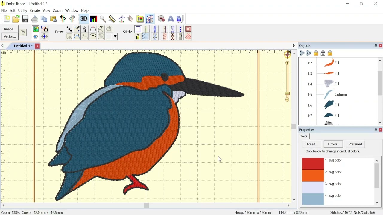 Hatch vs Embrilliance vs Embird (Digitizing a Vector Drawing for Embroidery)