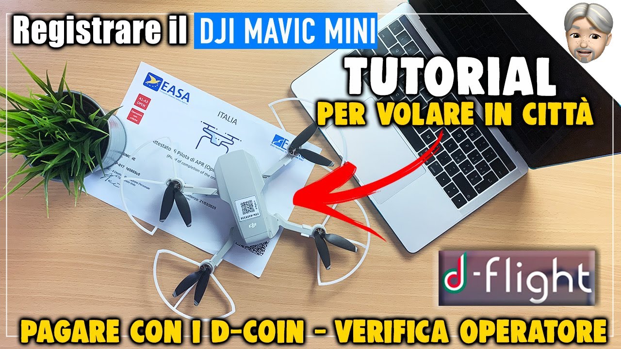 Registrare a D-flight il Mavic Mini - D-coin, Operatore e volo in città. TUTORIAL
