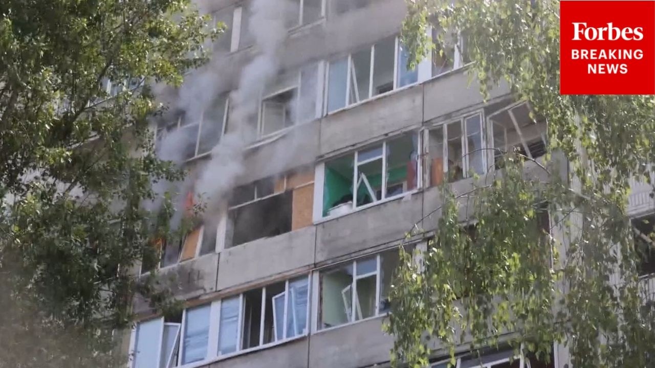 RAW VIDEO: First Responders Deal With Aftermath Of Russian Attack On Sumy, Ukraine