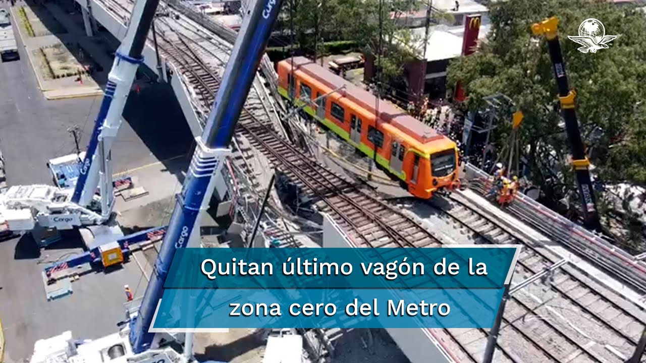 Retiran último vagón de tren siniestrado en la Línea 12 del Metro CDMX