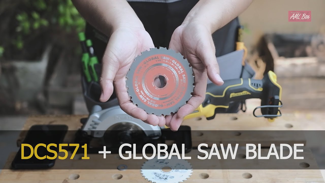 DEWALT DCS571 + ใบเลื่อย GLOBAL SAW ตัดเหล็ก