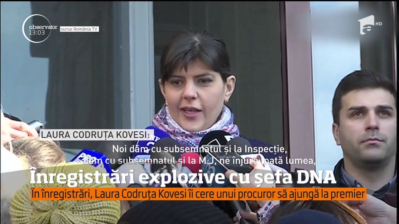Înregistrări audio explozive, cu Laura Codruţa Kovesi în rolul principal!