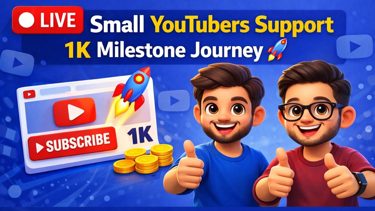 Live 🔴 | YouTube Creators Support | Road to 1K 🚀