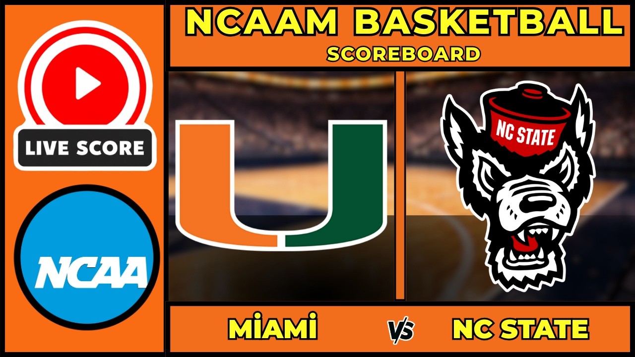 🔴 LIVE: Miami vs NC State | NCAA Men's Basketball Scoreboard | Feb 14 | ACC | Wolfpack vs Canes