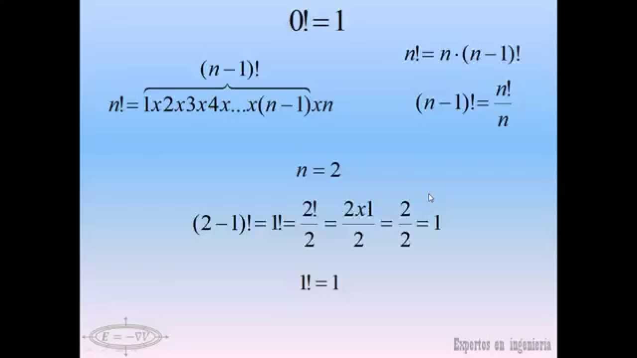 factorial de cero demostraci&oacute;n 0!=1