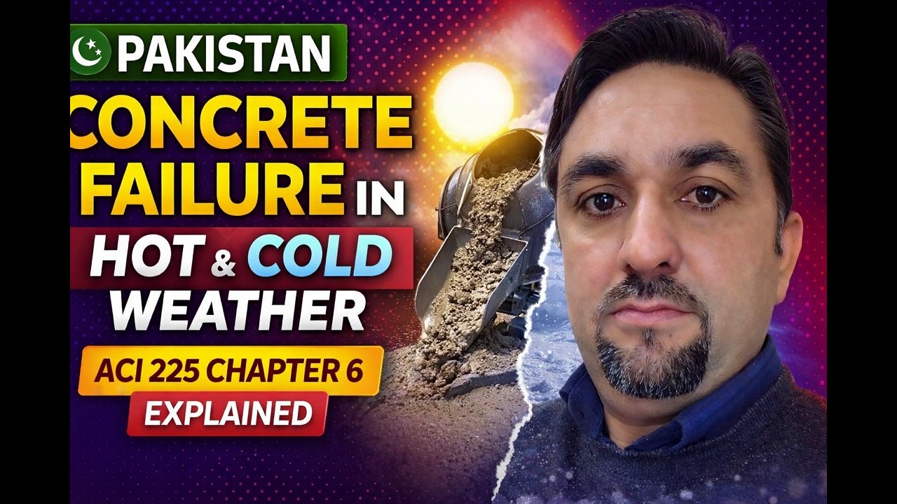 20 Lecture: Concrete Failure in Hot & Cold Weather Pakistan  ACI 225 Chapter 6 Explained