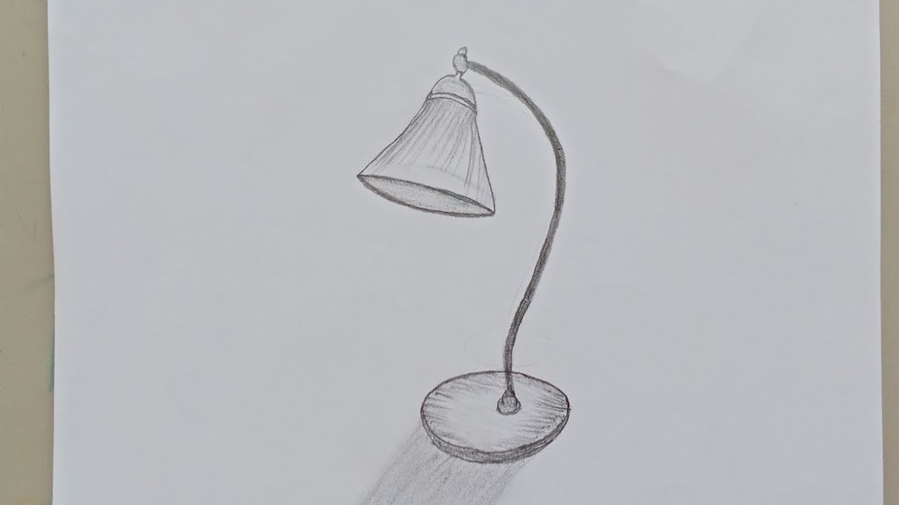 Table Lamp Drawing | Easy Pencil Sketch with Shading | Step by Step