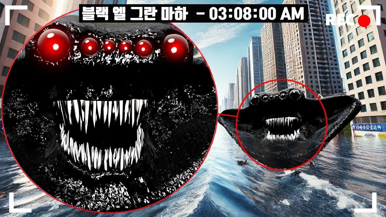 도시에 초희귀 거대 괴수 블랙 엘 그란 마하가 등장했습니다..