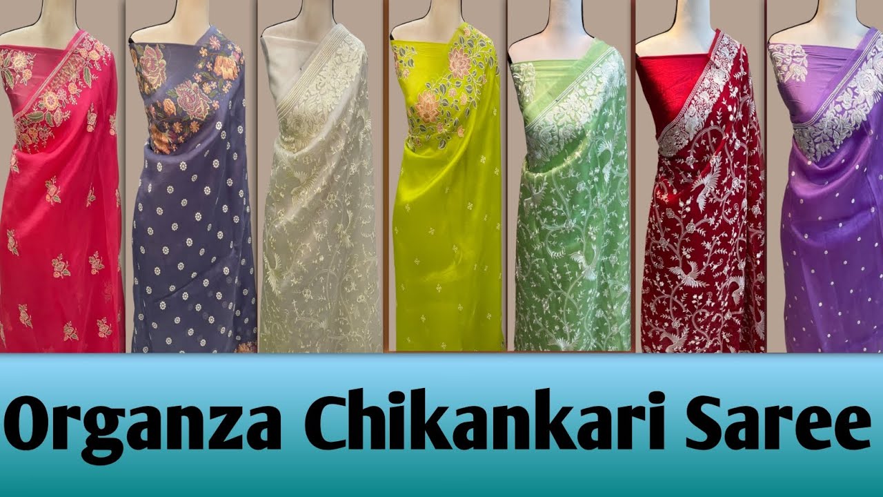 🔥💥 Pure Organza Chikankari handloom banarasi sarees🌹 Organza Chikankari Silk saree#sanjanacreation 