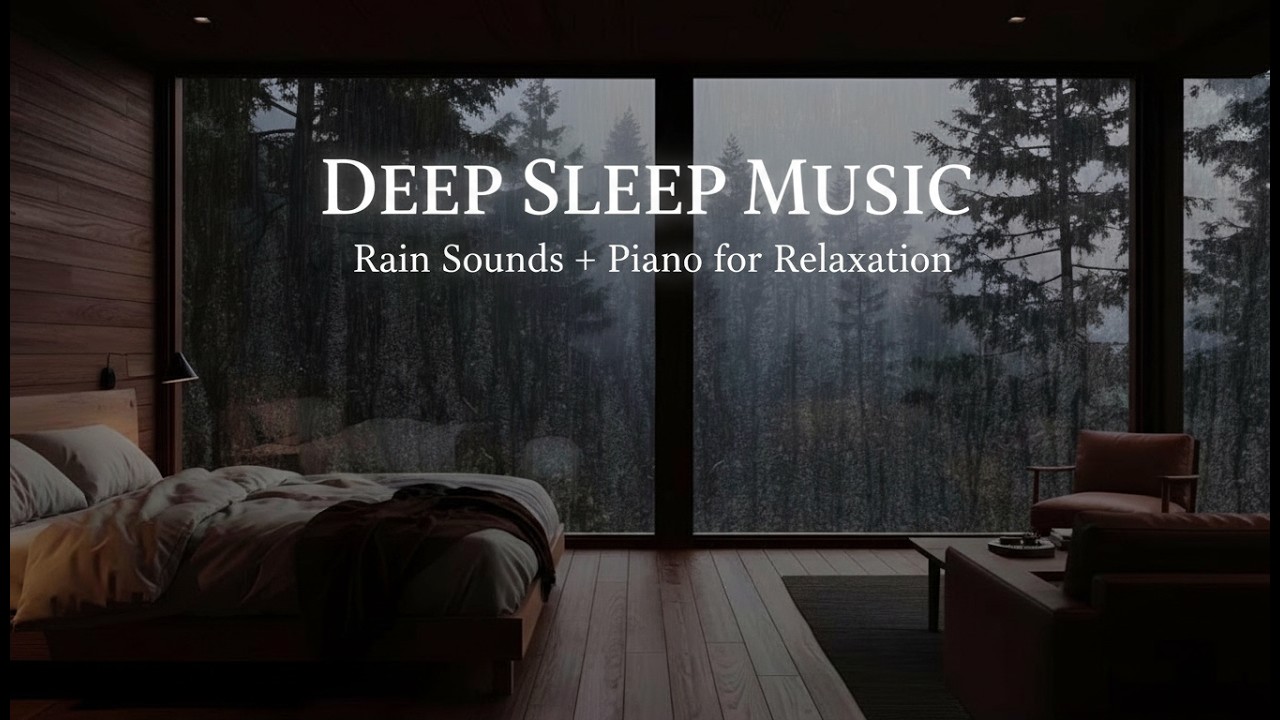 Soft Piano Rain Ambience for Peaceful Deep Sleep, Work Sessions, Yoga