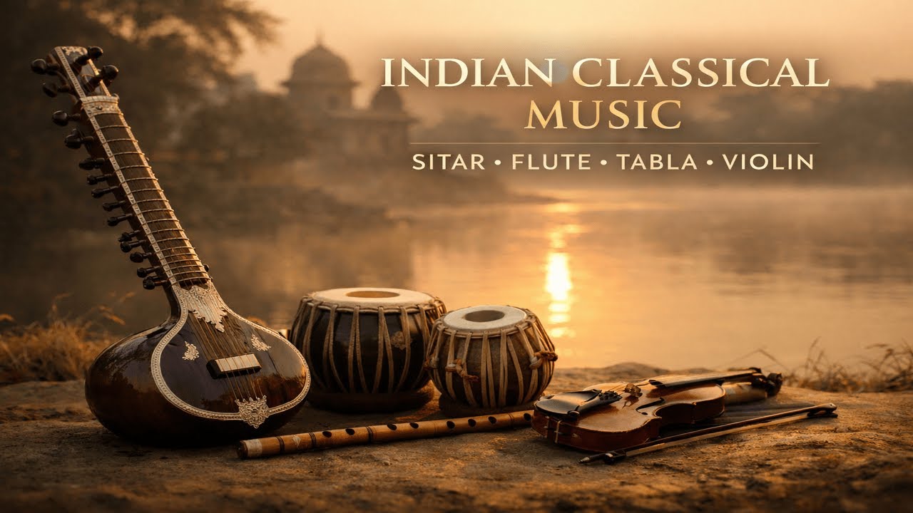 Divine Indian Classical Instrumental Music | Sitar, Tabla, Flute & Violin for Peace & Meditation